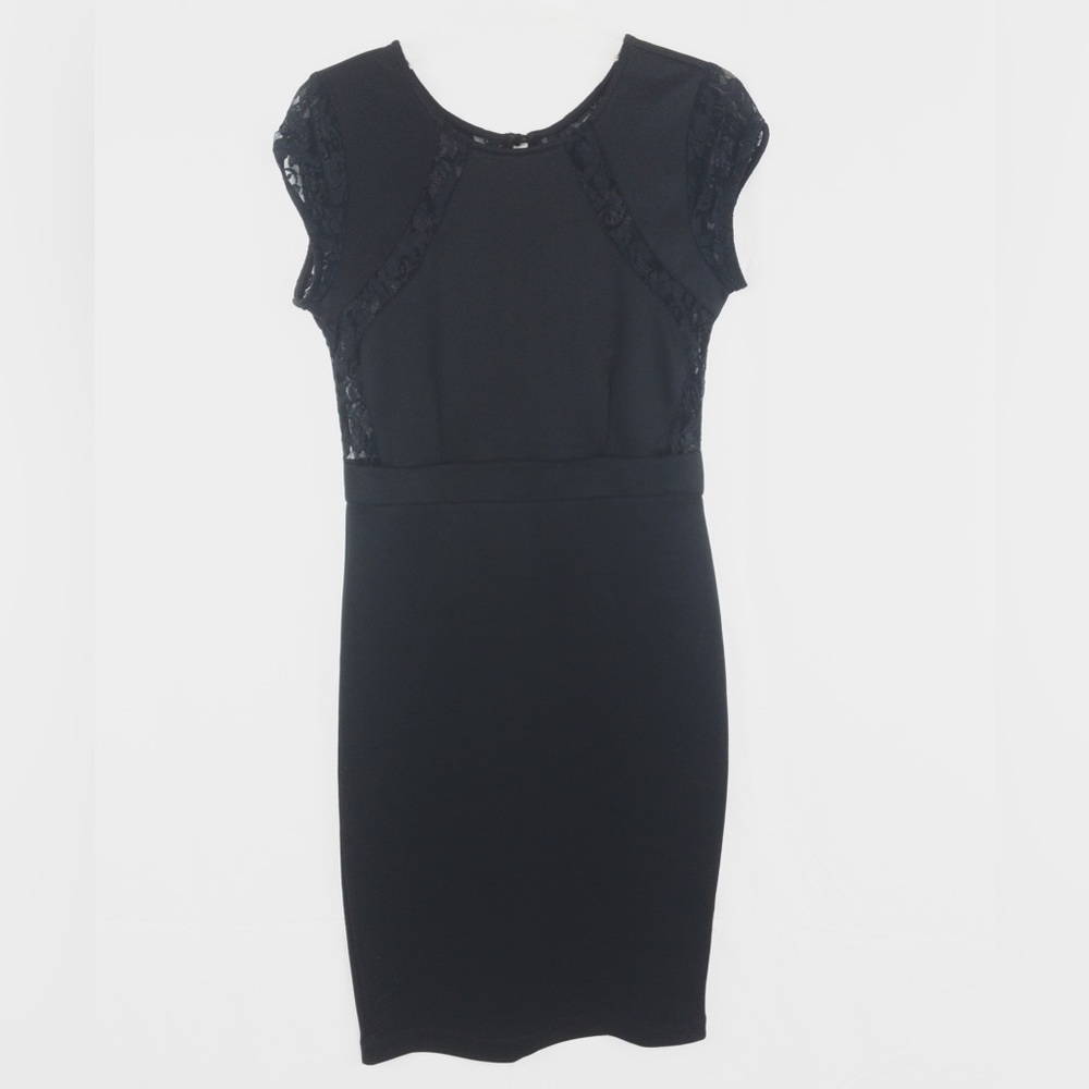 Trixxi Black Lace Pencil Formal Dress - Size 7